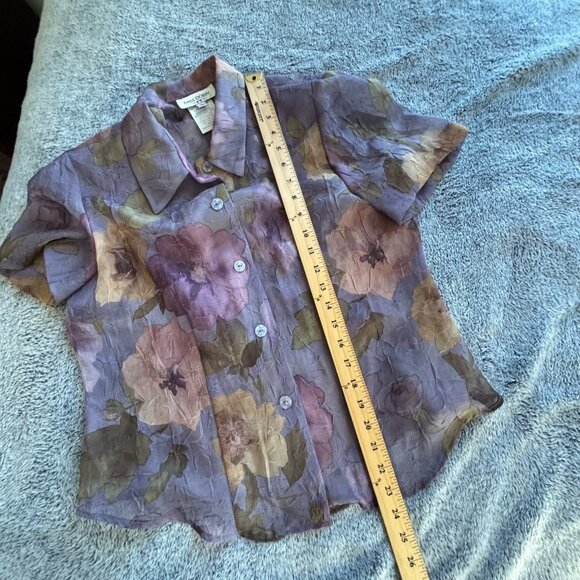 Vtg Miss Dorby Dress Size 10 2 Piece Set Floral Fairy Sheer Crinkle Boho 19179 - Picture 5 of 15